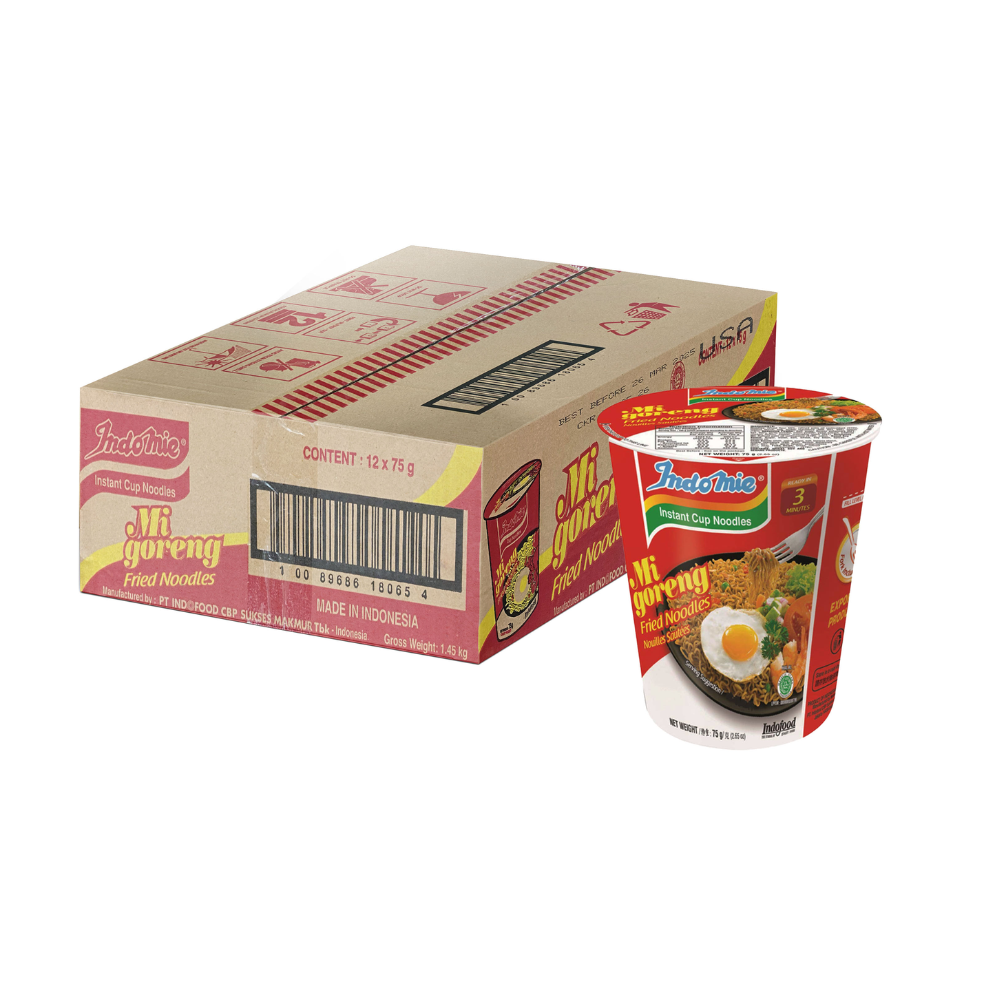 IndoMie Goreng Cup, 2.65 Ounce (Pack of 12)