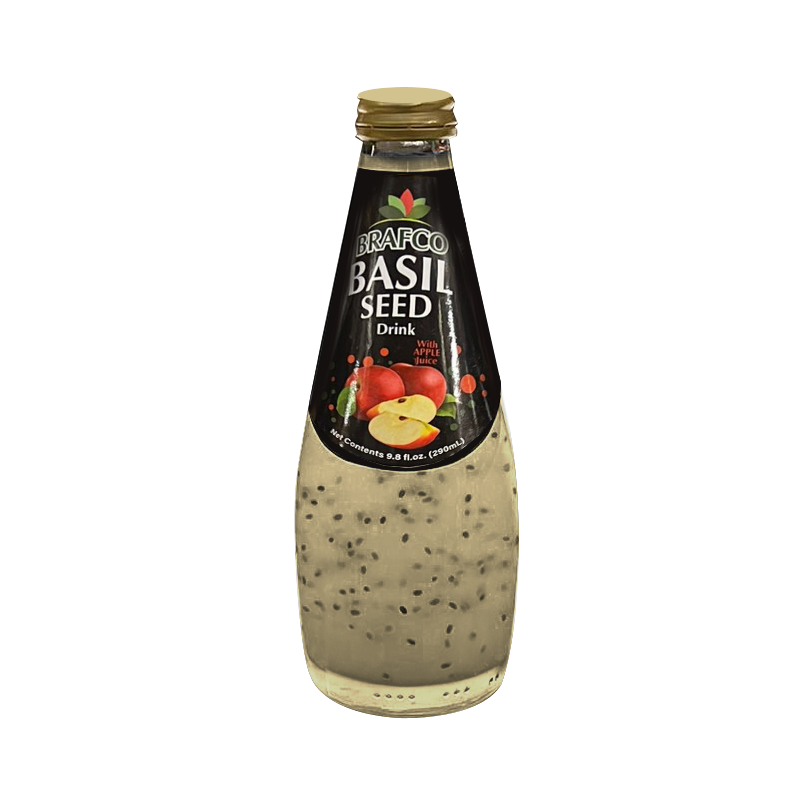 BRAFCO Basil Seed Drink Apple Flavor 9.8 oz (Pack of 24)