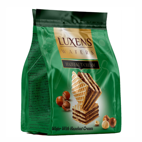 LUXENS Wafers Cubes Hazelnut Cream 250 gram (Pack of 12)