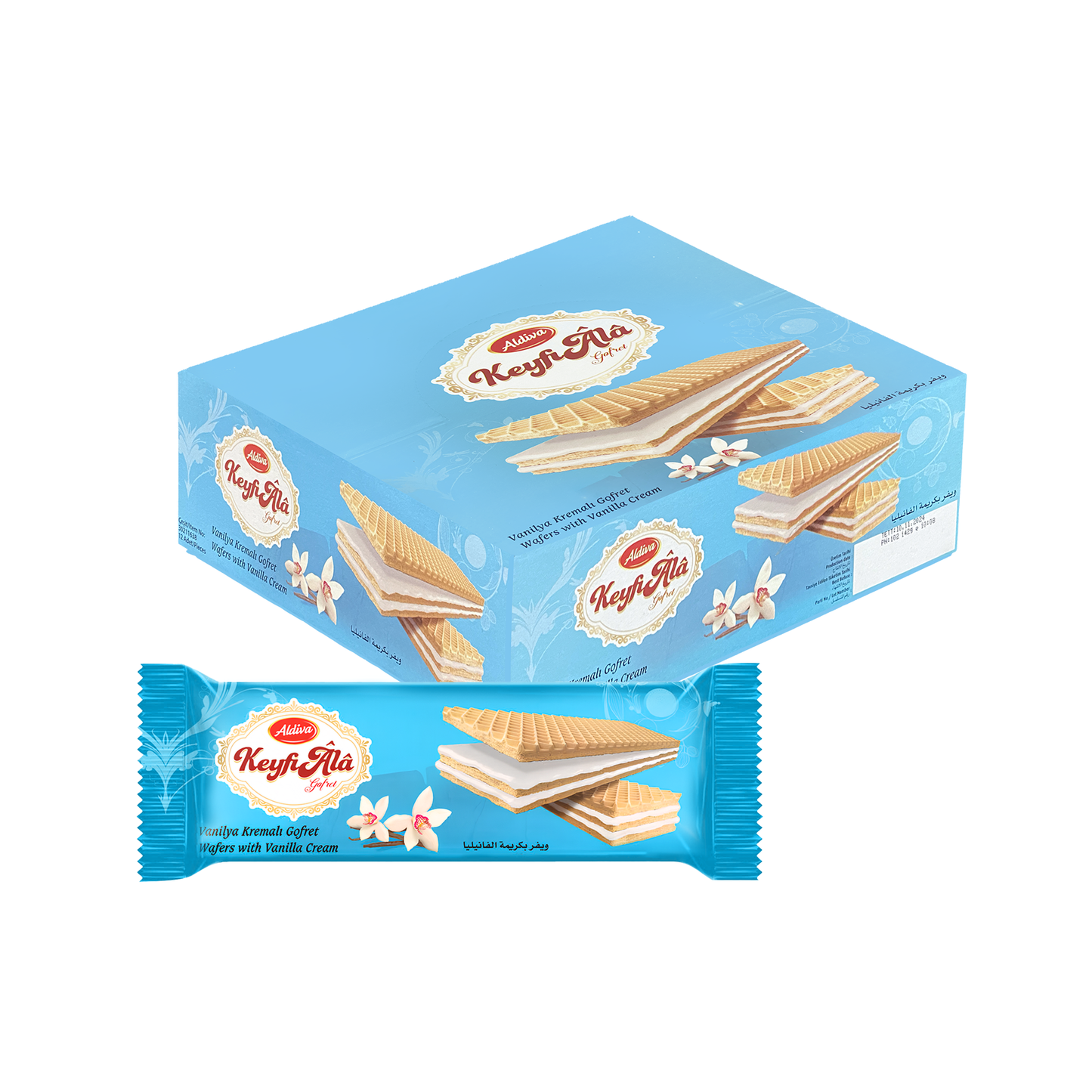 ALDIVA Keyfi Ala Wafers With Vanilla Cream 142 gram (pack of 12)