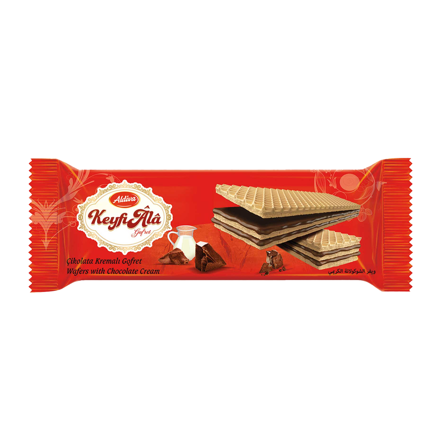 ALDIVA Keyfi Ala Wafers With Chocolate Cream 142 gram (pack of 12)