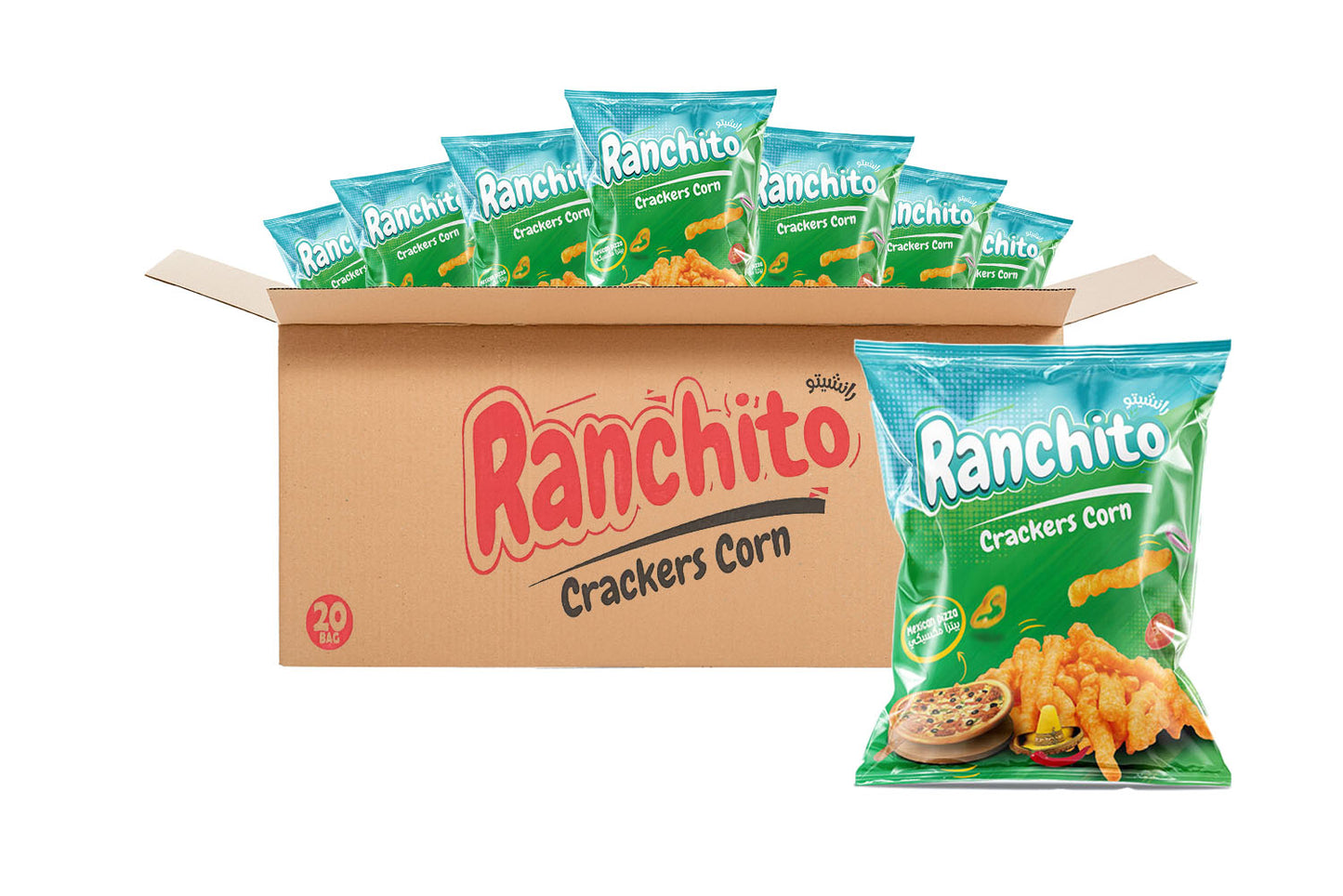 Ranchito Crackers Corn Crispy Chips Pizza (pack of 20)